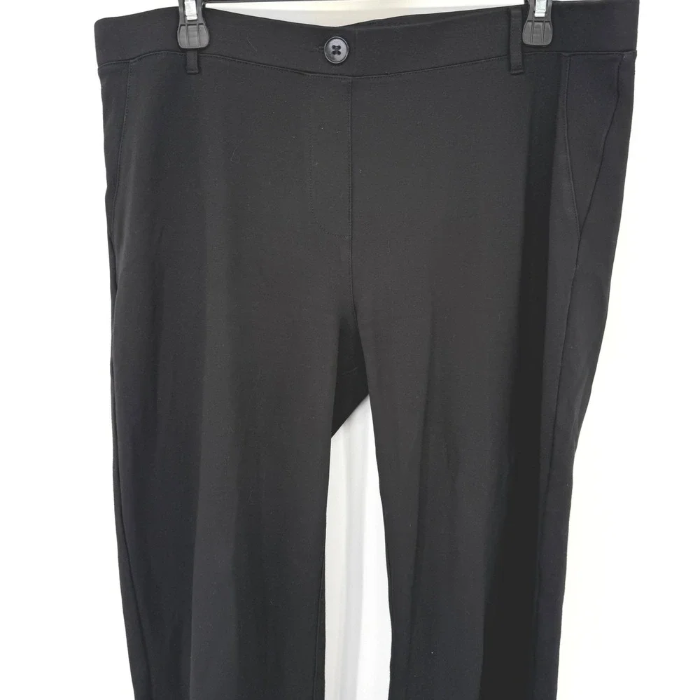 Betabrand Dress Yoga Pants Women XL Black Straight Leg W0076-BK Stretch Work